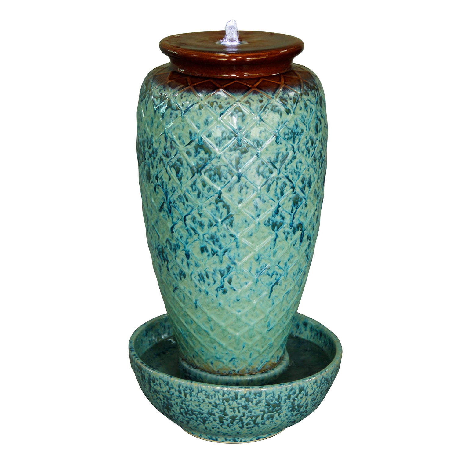 Cross Hatch Ceramic Fountain Grassland Aquatics