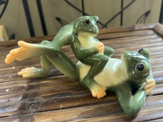 Frog Laying on Back - Porcelain Figure