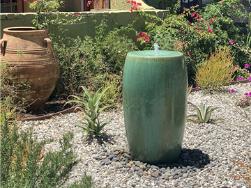 FOUNTAIN DRUM JAR 20X36 CERAMIC
